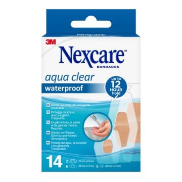 Cerotti Nexcare™ Aqua Clear 360° assortiti in 3 misure impermeabili - conf. 14 cerotti - N1214ASD01N