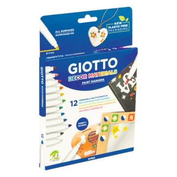 Pennarelli Giotto Decor Materials in conf. da 12 colori assortiti F453400