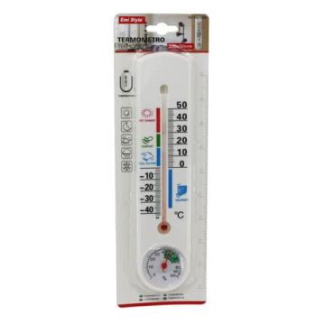 Termometro da parete con barometro Emi 23x5 cm - bianco - 8901006