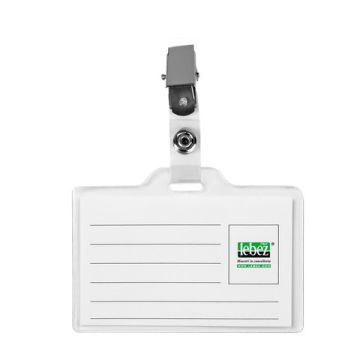 Portabadge con clip Lebez in PVC - 85x50 mm - conf. 50 pezzi - 31-140-B