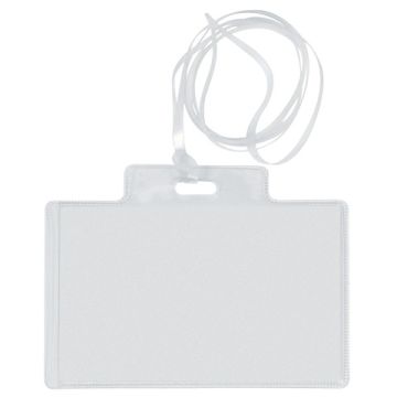 Targa portabadge con cordoncino Sei Rota formato 9,5x6 cm - conf. 100 pezzi - 318006