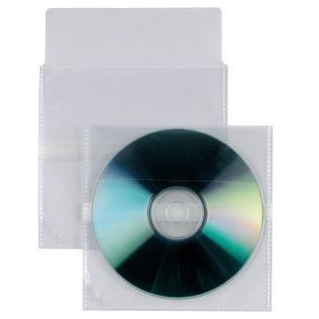 Busta trasparente porta CD/DVD adesiva Sei Rota formato 12,5x12 cm - conf. 25 pezzi - 430102