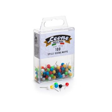 Spilli segna mappe Leone Dell'Era scatola appendibile colori assortiti - conf. 100 pezzi - APSM