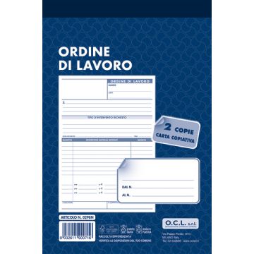 Blocco ordine di lavoro O.C.L. 14,4x21,6 cm 100 fogli - 0298N