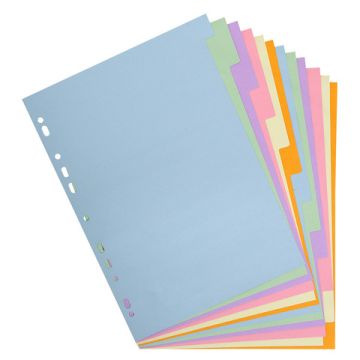 Intercalare Exacompta a 12 tasti in formato A4 colori pastello assortiti 1612E