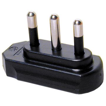 Spina di rete piatta 90° 2P+T 16A MKC conf. bulk nera 492517934