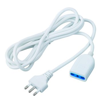 Prolunga elettrica MKC spina 16A presa 10/16A - cavo 3x1 mm² bianca cavo 3 m 492517384