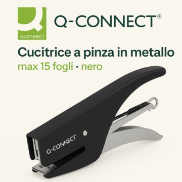 Cucitrice a pinza in metallo Q-Connect max 15 fogli - nero KF14381
