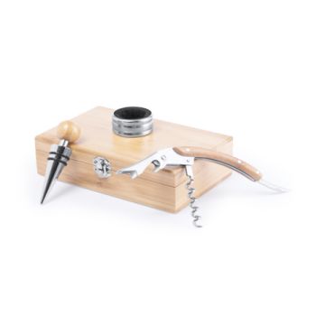 Set vino Nitol in legno di bambù con 3 accessori 6099