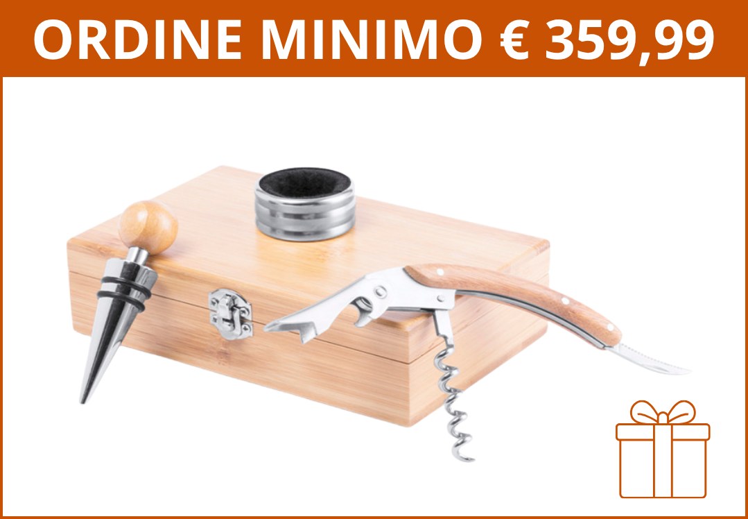 Set vino in bambù - ordine minimo 359,99 euro